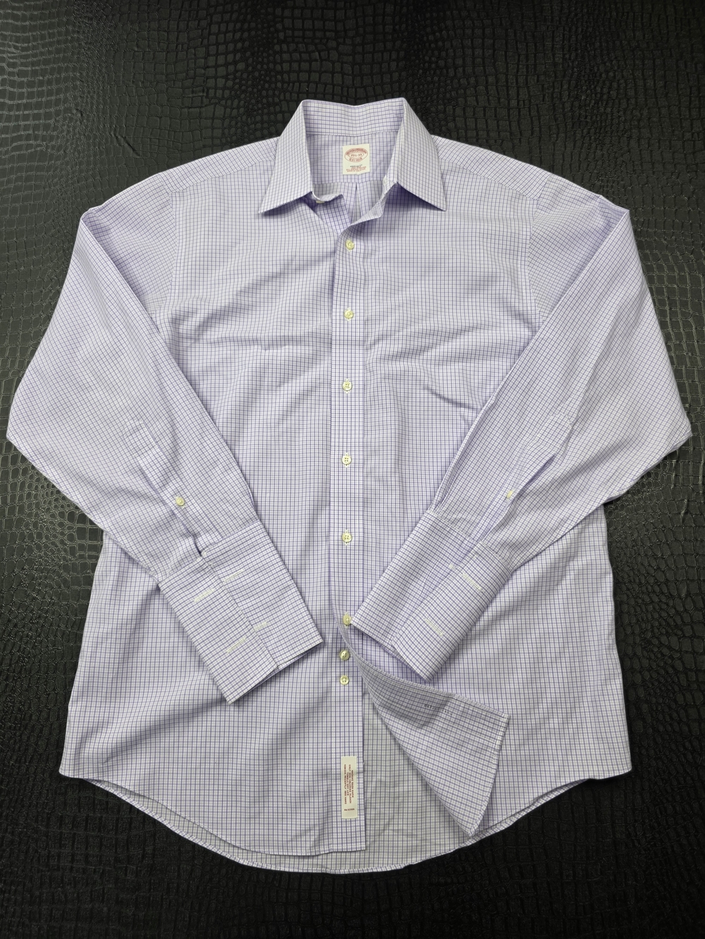 Brooks Brothers French Cuff Dress Shirt Regular Fit Non Iron 15 1/2 - 33 Purple